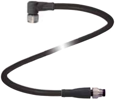 Pepperl&plus;Fuchs M8 to M8 Cordset; Female Right Angle to Male Straight; 3-Pin; 3-Wire to 3-Pin; 2m PUR Cable